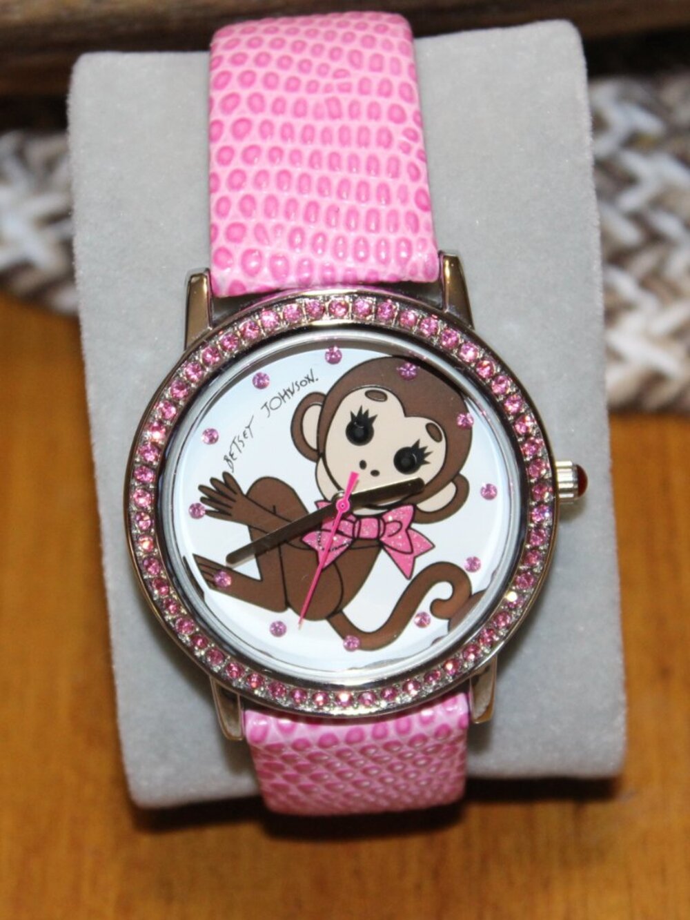 NWT Betsey Johnson Pink Monkey Watch FUN! CUTE!